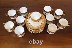 Antique MINTON FOR TIFFANY Gold Encrusted Demitasse Cup & Saucer Set of 10