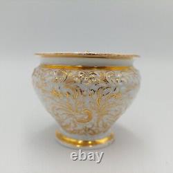 Antique Meissen 19thC Baroque Tea Cup & Saucer Hand-Painted Gilded Porcelain