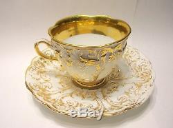 Antique Meissen Gilded Cup & Saucer With Floral Decorations Best Offer- 1 Of 2