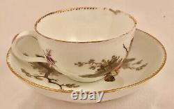 Antique Meissen Tea Cup & Saucer, Bucolic Scenes, 1770s