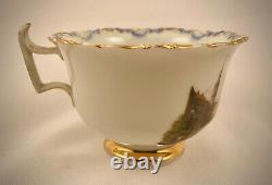 Antique Meissen Tea Cup & Saucer, Early Topographical Scene of Dresden