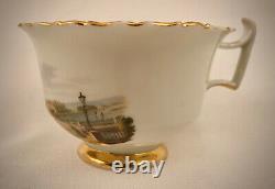 Antique Meissen Tea Cup & Saucer, Early Topographical Scene of Dresden