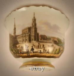 Antique Meissen Tea Cup & Saucer, Early Topographical Scene of Dresden
