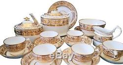 Antique Miles Mason Gold & White 19 Piece Georgian 1805 Tea Set Pattern N250