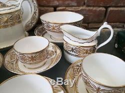 Antique Miles Mason Gold & White 19 Piece Georgian 1805 Tea Set Pattern N250