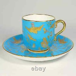 Antique Minton Aesthetic cup saucer gold English Victorian Japanese Japonisme