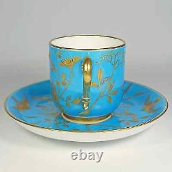 Antique Minton Aesthetic cup saucer gold English Victorian Japanese Japonisme
