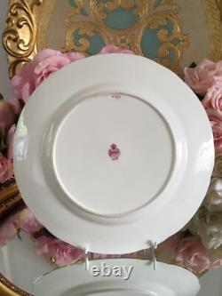 Antique Minton Celeste Blue Tea Cup Saucers Display Plate Roses Gold Set READ