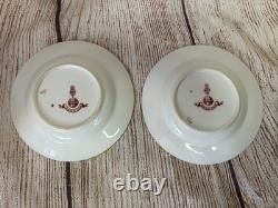 Antique Minton Teacup Saucer Japanese Crane Red Gold Christopher Dresser #1865