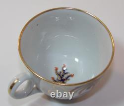 Antique New Hall Patt 484 Palm Trees Gilded Trio Tea Coffee Cup Saucer c1810 VGC