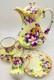 Antique Nippon Violets Gold Floral Chocolate Pot Cups & Saucers Hand Painted