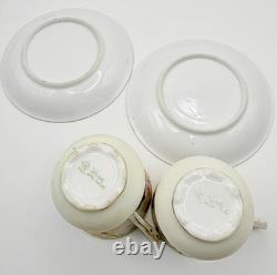 Antique Nippon Violets Gold Floral Chocolate Pot Cups & Saucers Hand Painted