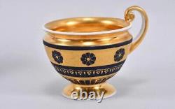 Antique Old Paris Porcelain Empire France Gilt Gold Cup and Saucer