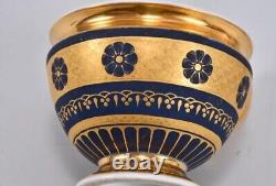 Antique Old Paris Porcelain Empire France Gilt Gold Cup and Saucer
