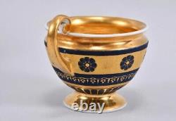 Antique Old Paris Porcelain Empire France Gilt Gold Cup and Saucer