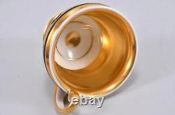 Antique Old Paris Porcelain Empire France Gilt Gold Cup and Saucer