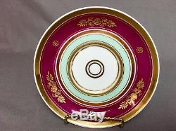 Antique Old Paris Tea/Coffee Cup & Saucer (c. 1840) Magenta Mint Lots of Gold