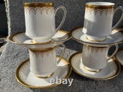 Antique Paragon Athena Fine Bone China Gold Trim Coffee Cups Saucers Set Six