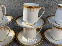 Antique Paragon Athena Fine Bone China Gold Trim Coffee Cups Saucers Set Six