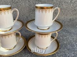 Antique Paragon Athena Fine Bone China Gold Trim Coffee Cups Saucers Set Six