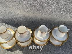 Antique Paragon Athena Fine Bone China Gold Trim Coffee Cups Saucers Set Six