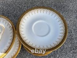 Antique Paragon Athena Fine Bone China Gold Trim Coffee Cups Saucers Set Six