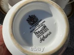 Antique Paragon Athena Fine Bone China Gold Trim Coffee Cups Saucers Set Six