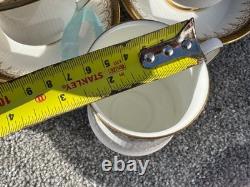 Antique Paragon Athena Fine Bone China Gold Trim Coffee Cups Saucers Set Six