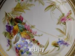 Antique Porcelain Gold Rim Floral 2 Tea Cups 3 Saucers 4 Plates