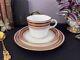 Antique Porcelain Pink Gold Minton Cup Saucer Plate Trio With Tooled Gilding Vgc