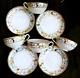 Antique Pre-1900 Gold Moriage Set 4 Teacups W 4 Saucers Hand Painted Porcelain