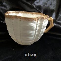 Antique Pre SHELLEY WILEMAN White Gold Shell Cup & Saucer 1890's Rd 150035