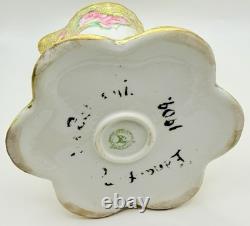 Antique RC Nippon Chocolate Pot Roses Cups Saucers Hand Painted Applied Gold