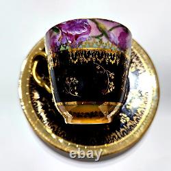 Antique ROYAL VIENNA Ancient Greek Allegoric COBALT &GOLD Demitasse CUP & SAUCER
