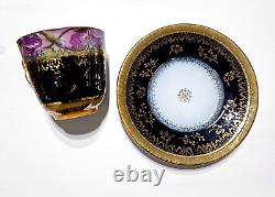 Antique ROYAL VIENNA Ancient Greek Allegoric COBALT &GOLD Demitasse CUP & SAUCER