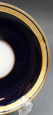 Antique Raynaud George Rouard Cobalt & Gold set of 5 Tea Cups & Saucers