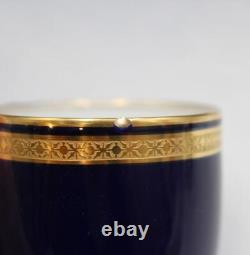 Antique Raynaud George Rouard Cobalt & Gold set of 5 Tea Cups & Saucers