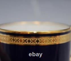 Antique Raynaud George Rouard Cobalt & Gold set of 5 Tea Cups & Saucers