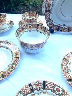 Antique Reid & Co Roslyn China Imari pattern no 2685 21 piece tea set