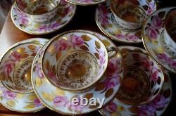 Antique Royal Crown Derby Cabbage Roses Cup & Saucer Pattern 4638