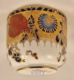 Antique Royal Crown Derby Coffee Cup & Saucer, Exceptional Flowers & Gilding