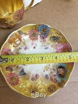 Antique Royal Crown Derby hand painted cups & saucers