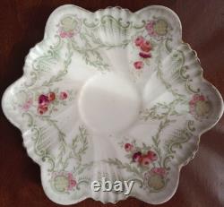 Antique Royal Stafford Cup Saucer Plate Set Bone China England Gold Rim. Roma