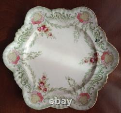 Antique Royal Stafford Cup Saucer Plate Set Bone China England Gold Rim. Roma