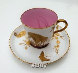 Antique Royal Worcester Japanese Aesthetic Gilt / Gilded Cup & Saucer 1878 (1)