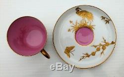 Antique Royal Worcester Japanese Aesthetic Gilt / Gilded Cup & Saucer 1878 (1)