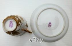 Antique Royal Worcester Japanese Aesthetic Gilt / Gilded Cup & Saucer 1878 (1)