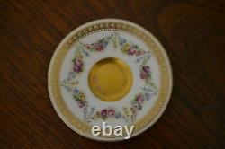 Antique Royal Worcester Porcelain Cup Saucer Set Gilt Bone China