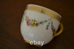 Antique Royal Worcester Porcelain Cup Saucer Set Gilt Bone China