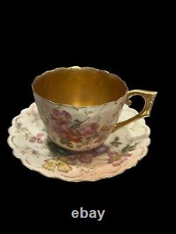 Antique Royal Worcester Tea Cup & Saucer, 1893